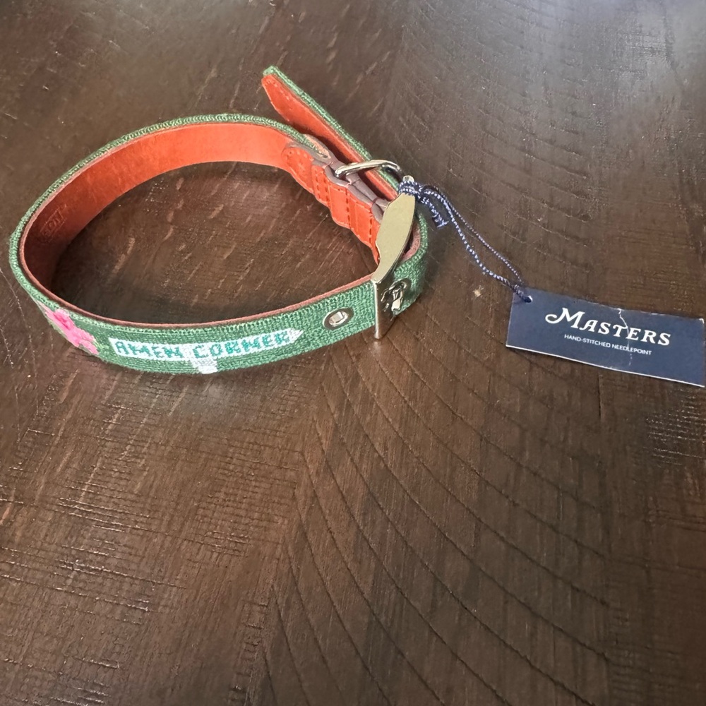 Masters Green Needlepoint Belt with Brown Accents - Picture 3 of 5